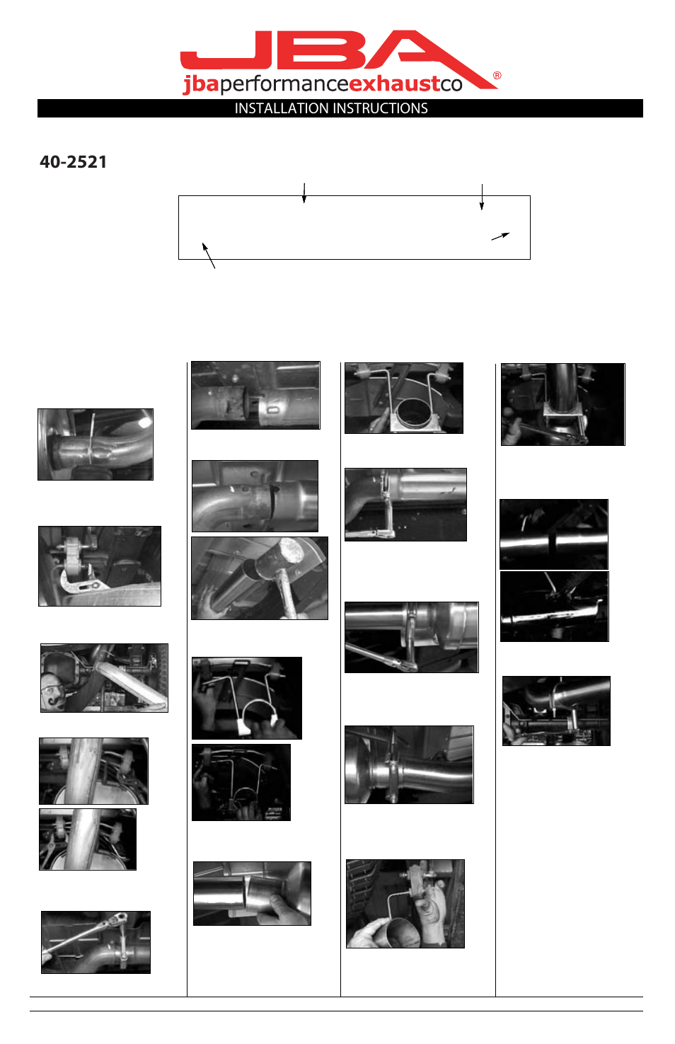 PerTronix JBA Exhaust 40-2521 User Manual | 1 page