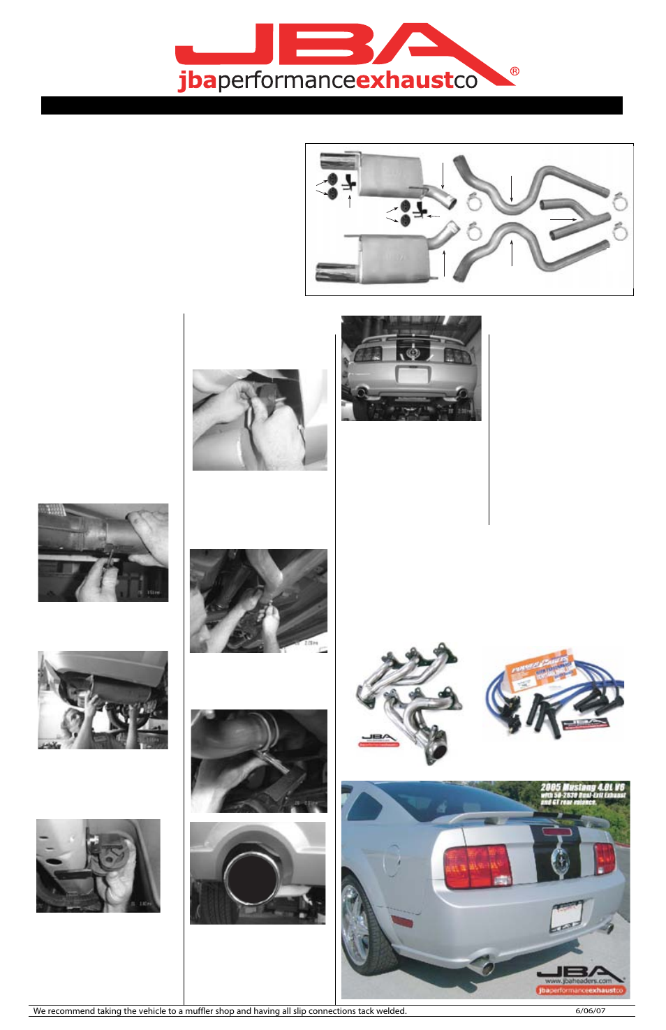 PerTronix JBA Exhaust 40-2630 User Manual | 1 page