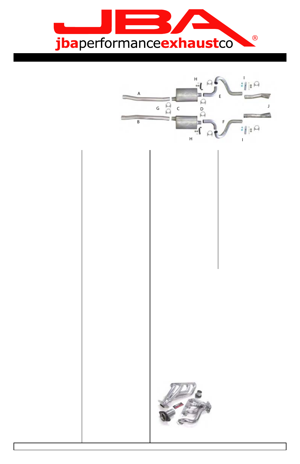 JBA 40-2655 User Manual | 1 page