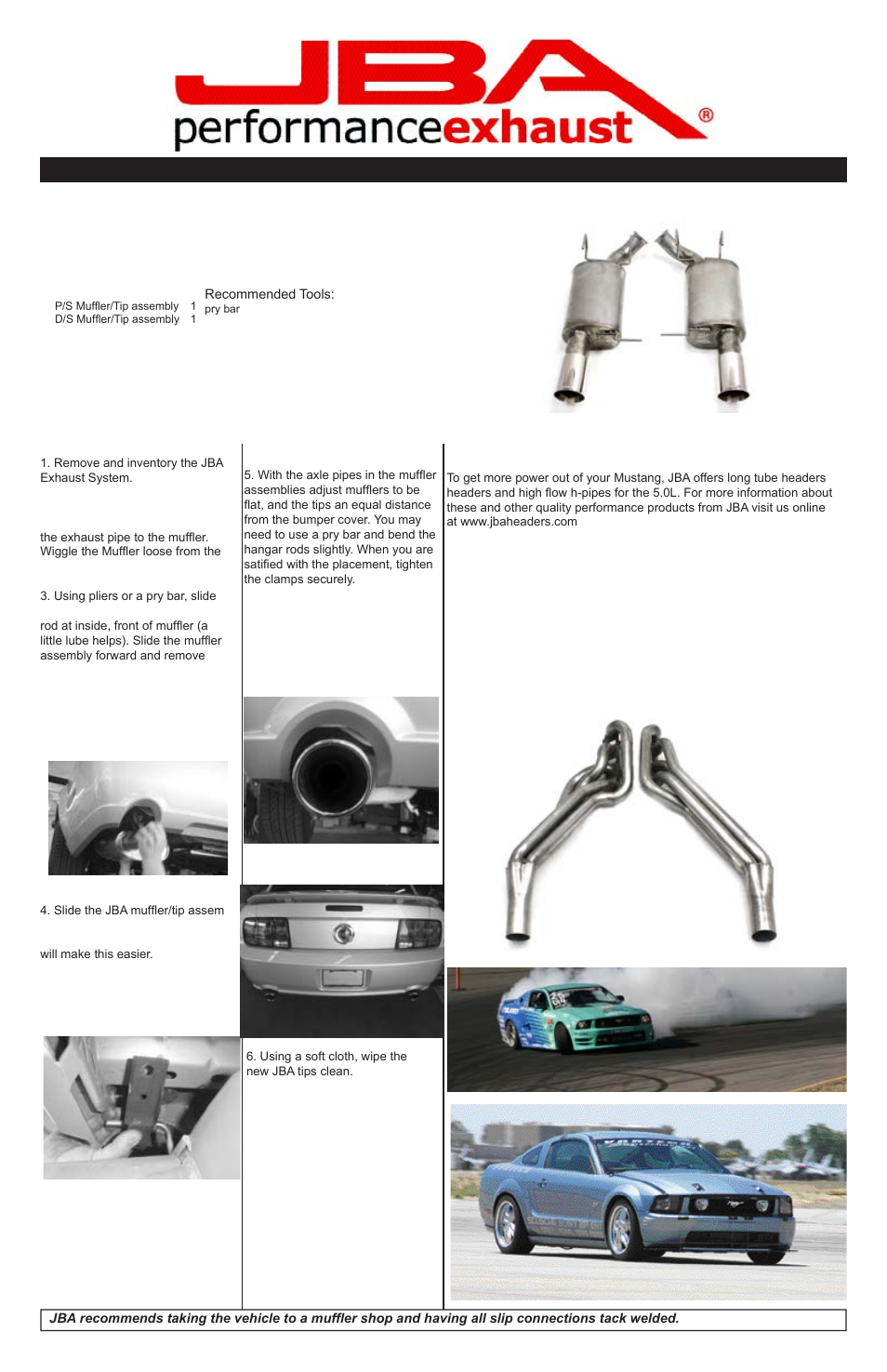 PerTronix JBA Exhaust 40-2685 User Manual | 1 page