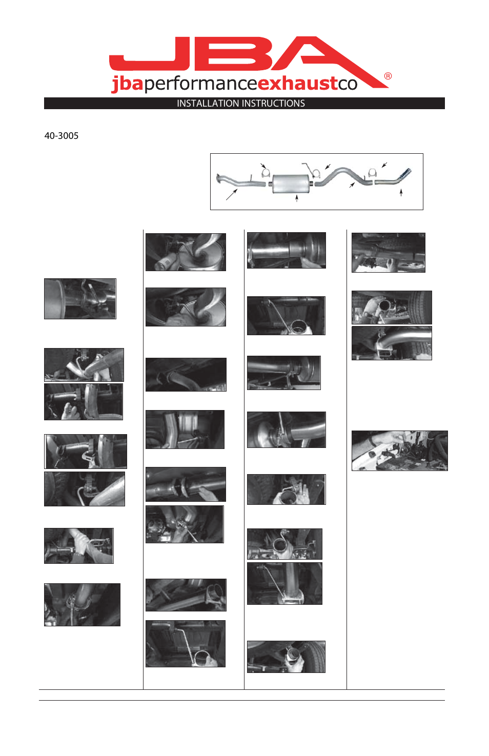 PerTronix JBA Exhaust 40-3005 User Manual | 1 page