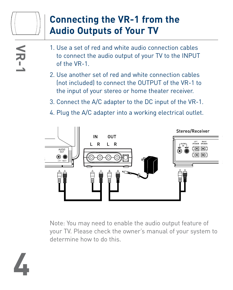Audiovox VR-1 User Manual | 6 pages