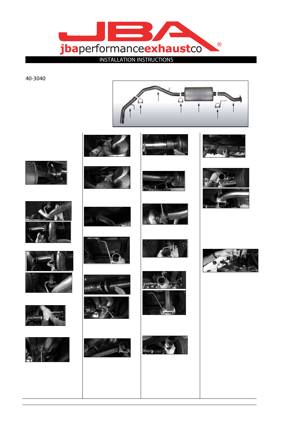 PerTronix JBA Exhaust 40-3040 User Manual | 1 page