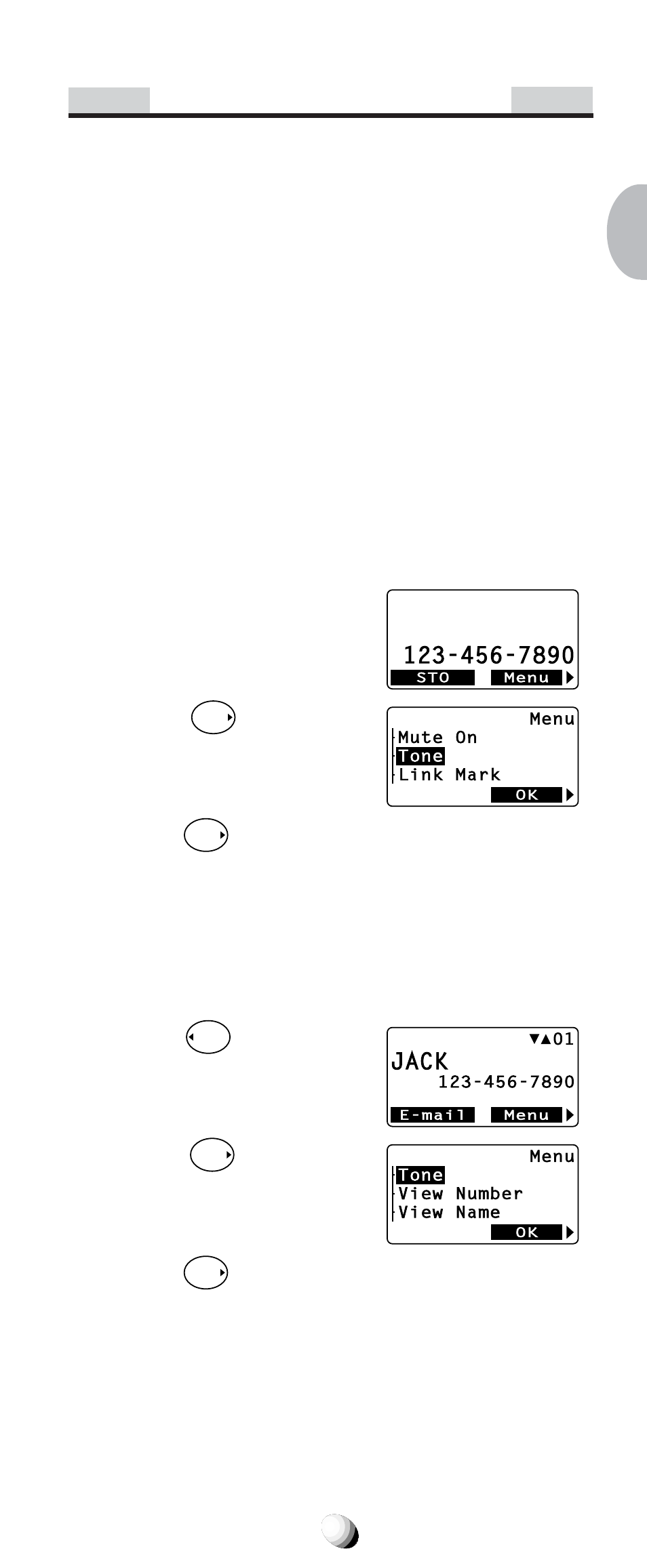 End to end signaling, Touch tone™ from display, Jack | Audiovox CDM-9100 User Manual | Page 31 / 107