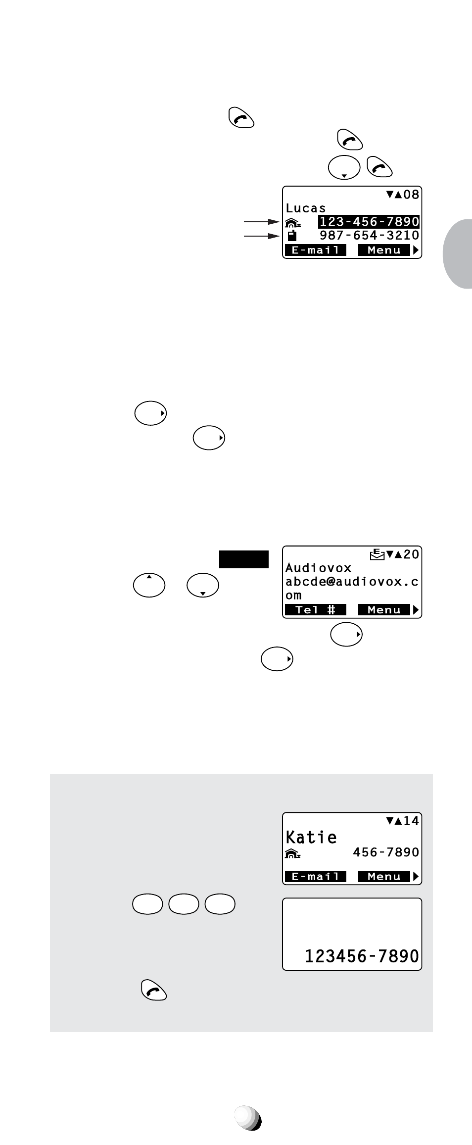 Prepending dialing, Katie | Audiovox CDM-9100 User Manual | Page 45 / 107