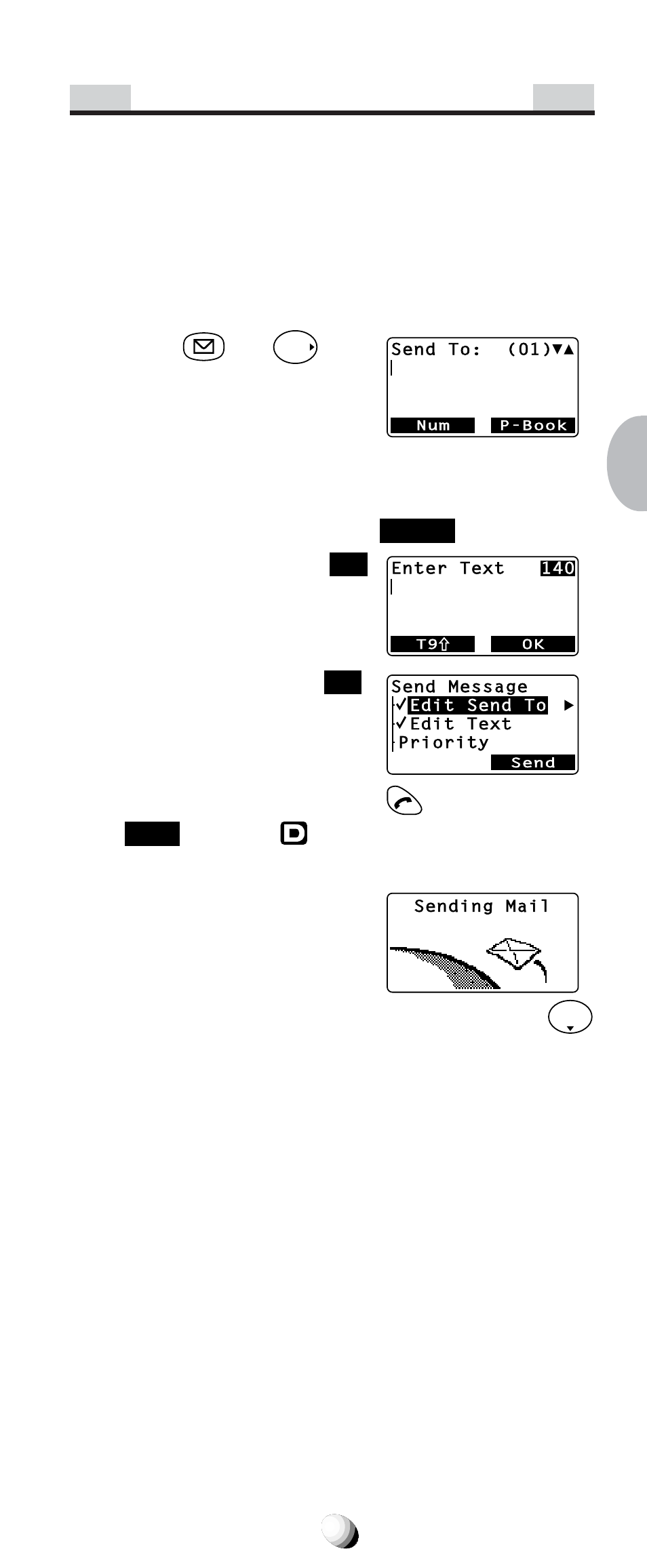 Sending text messages | Audiovox CDM-9100 User Manual | Page 57 / 107