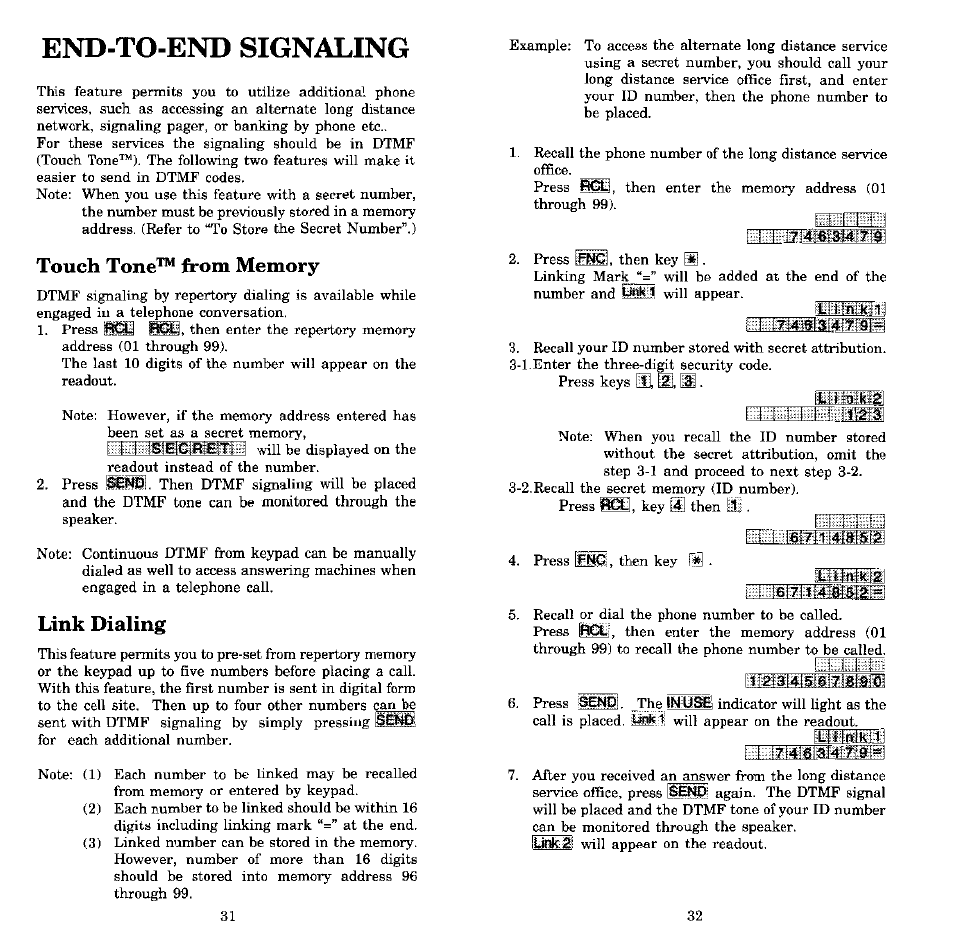 End-to-end signaling, Link dialing | Audiovox MVX-550 User Manual | Page 17 / 22