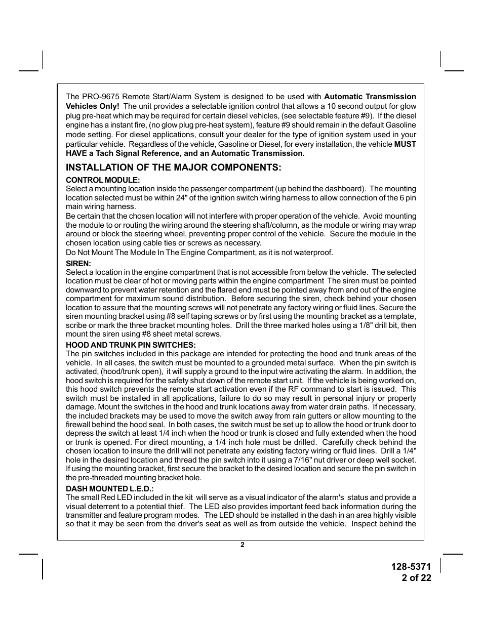 Audiovox PRO-9675FT User Manual | Page 2 / 22