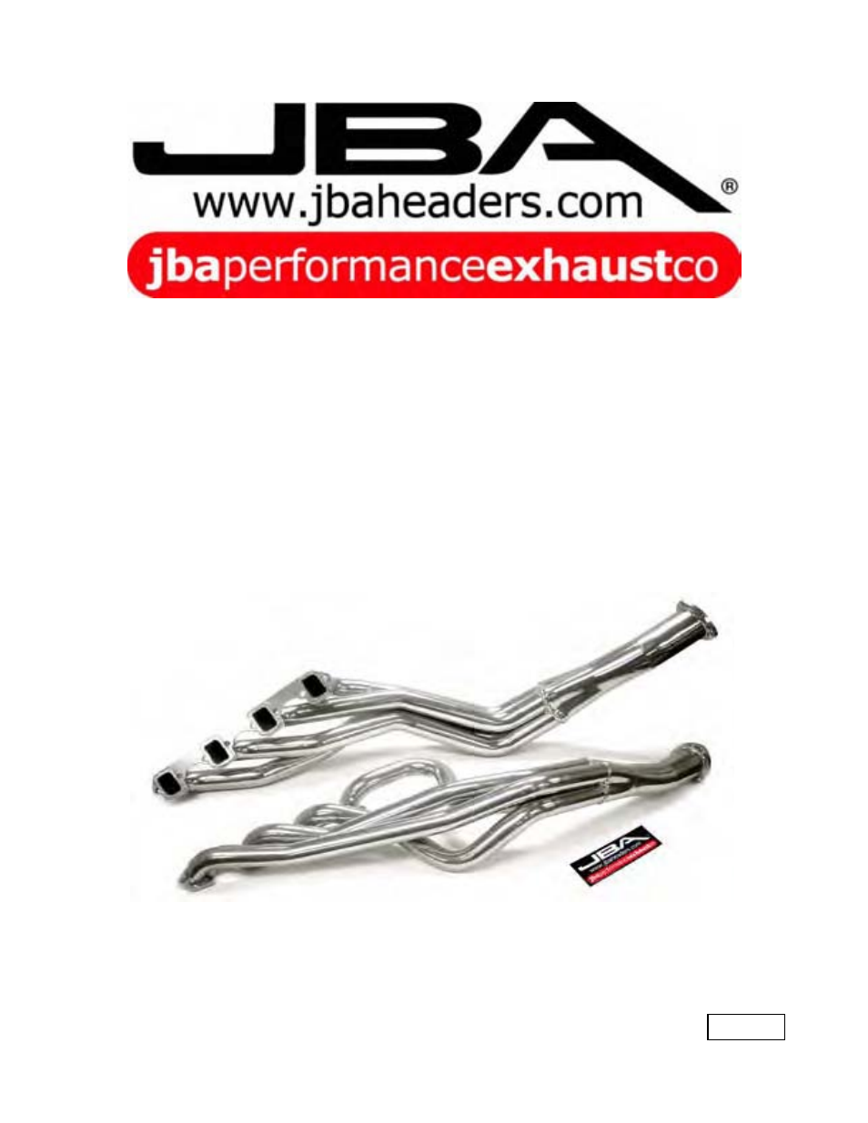 PerTronix JBA Exhaust 6608S User Manual | 8 pages