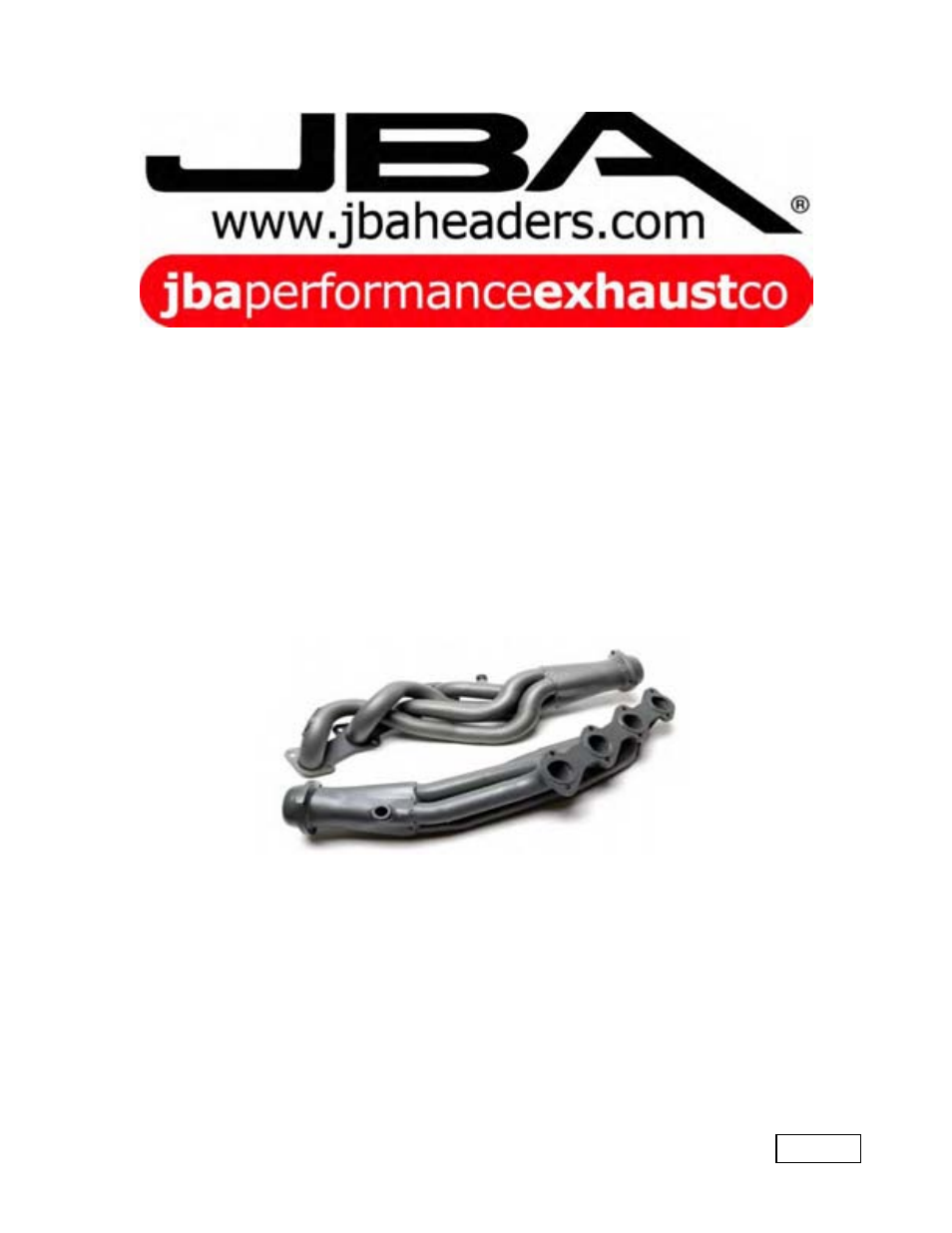 PerTronix JBA Exhaust 6625S User Manual | 8 pages