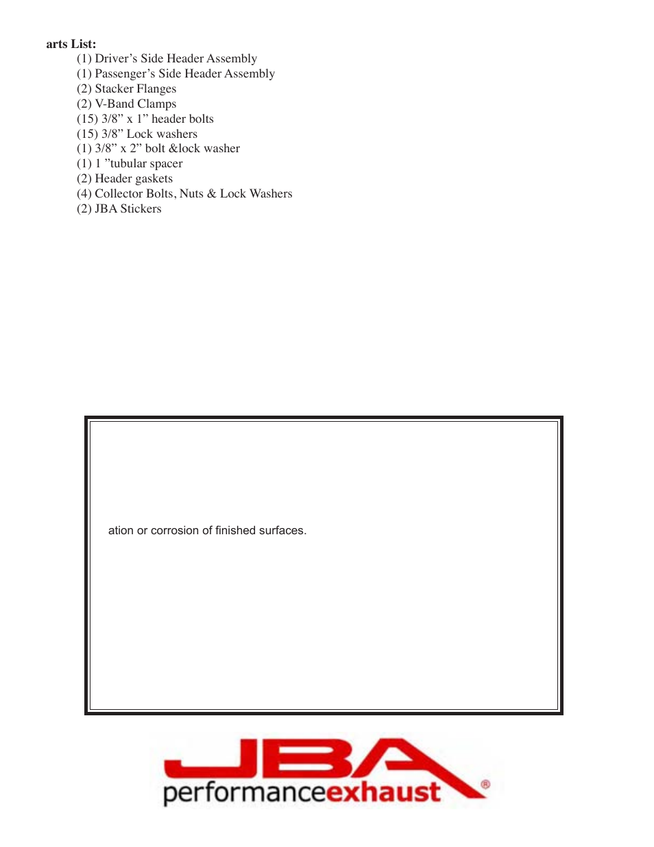 Limited one year warranty | PerTronix JBA Exhaust 6641S User Manual | Page 4 / 5