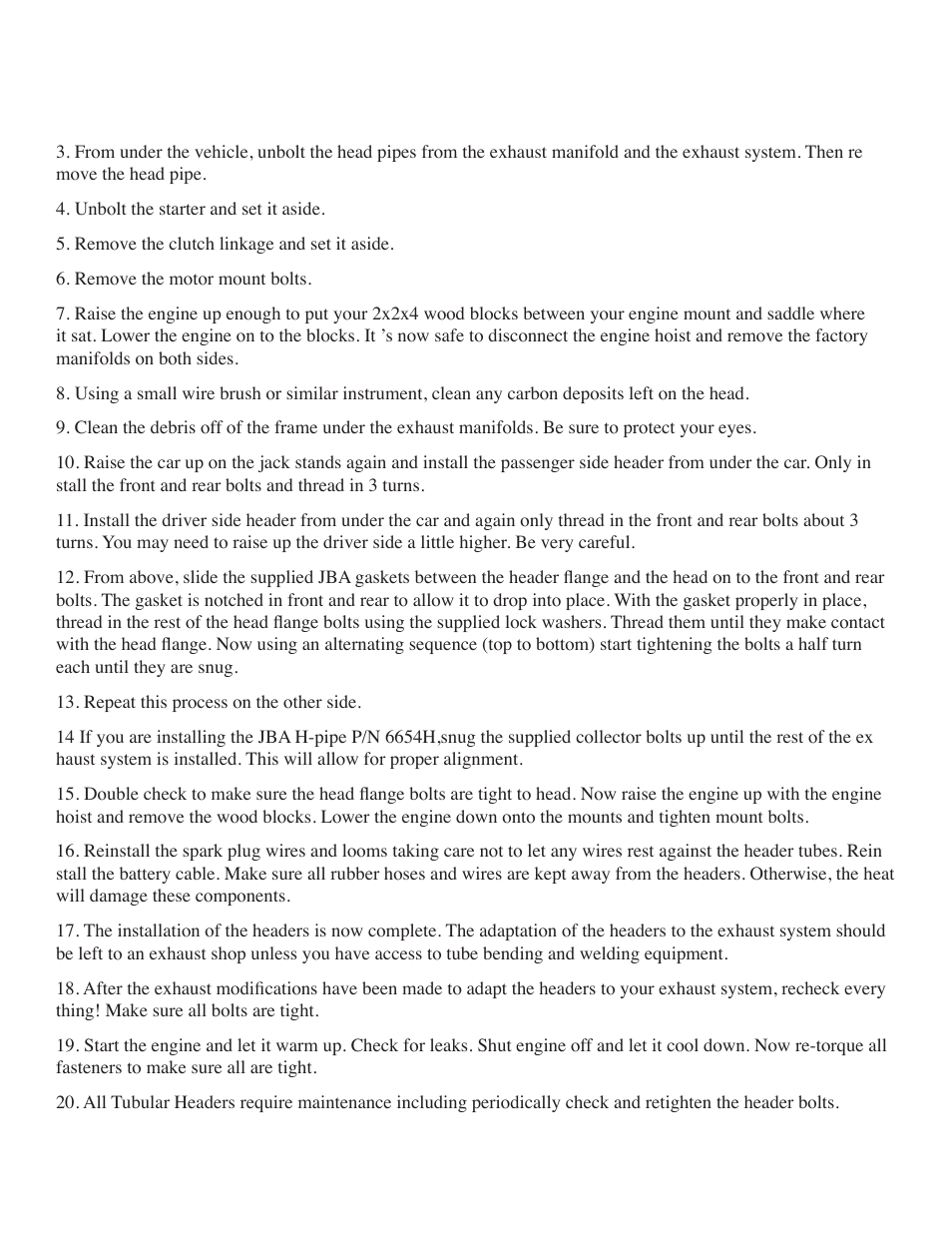 PerTronix JBA Exhaust 6655S User Manual | Page 3 / 4