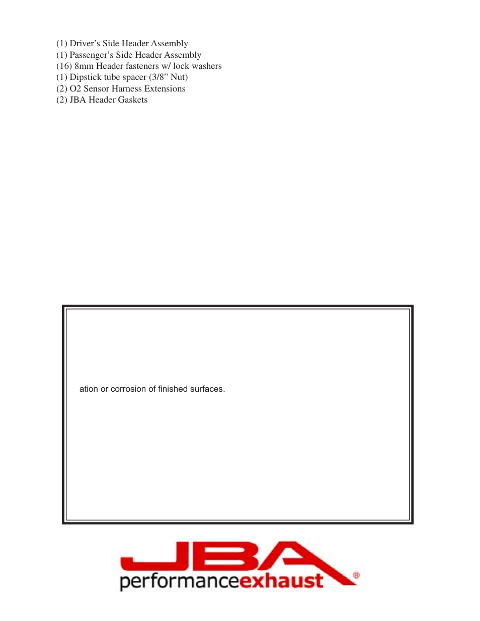 Limited one year warranty | PerTronix JBA Exhaust 6675S User Manual | Page 4 / 4