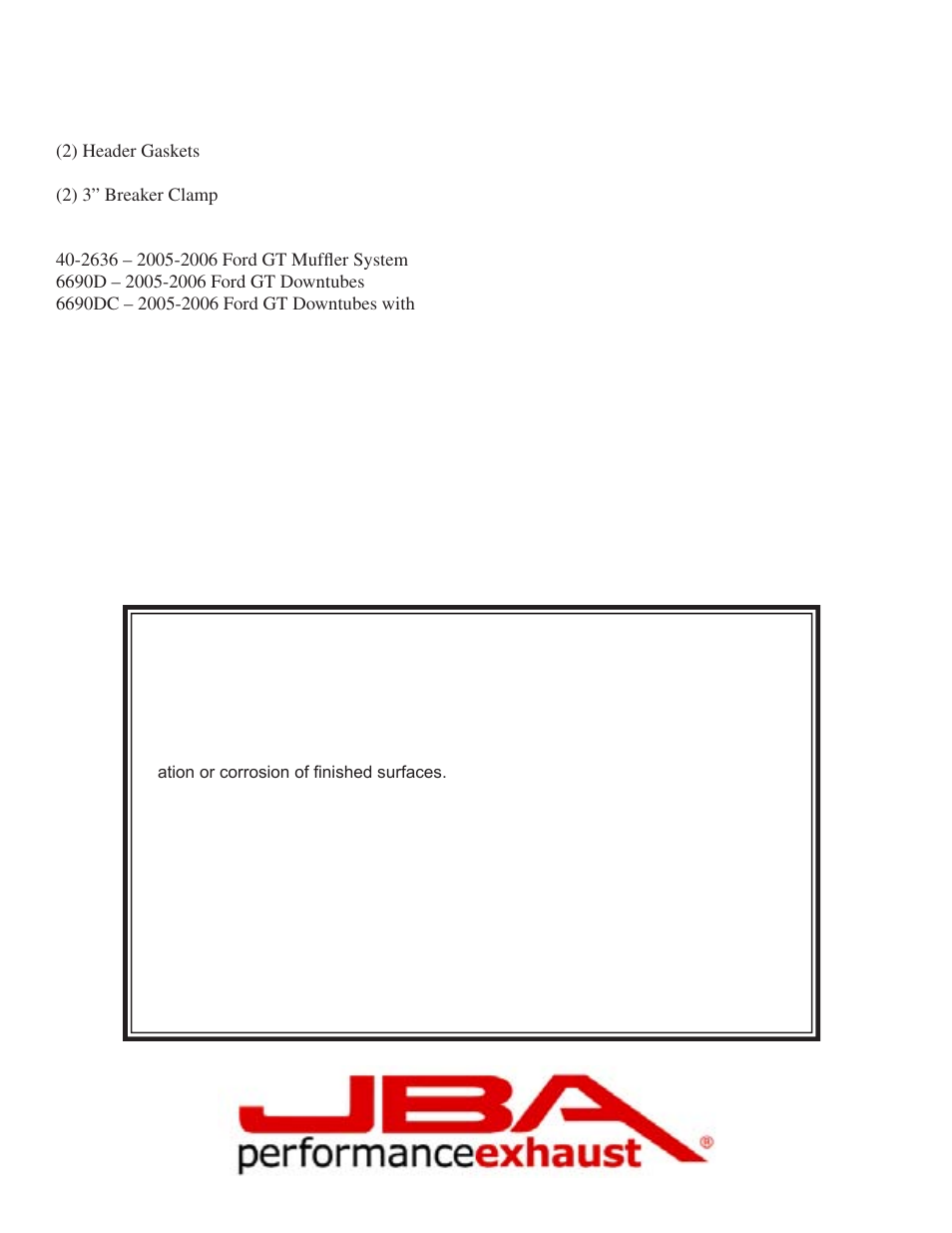 Limited one year warranty | PerTronix JBA Exhaust 6690S User Manual | Page 4 / 5