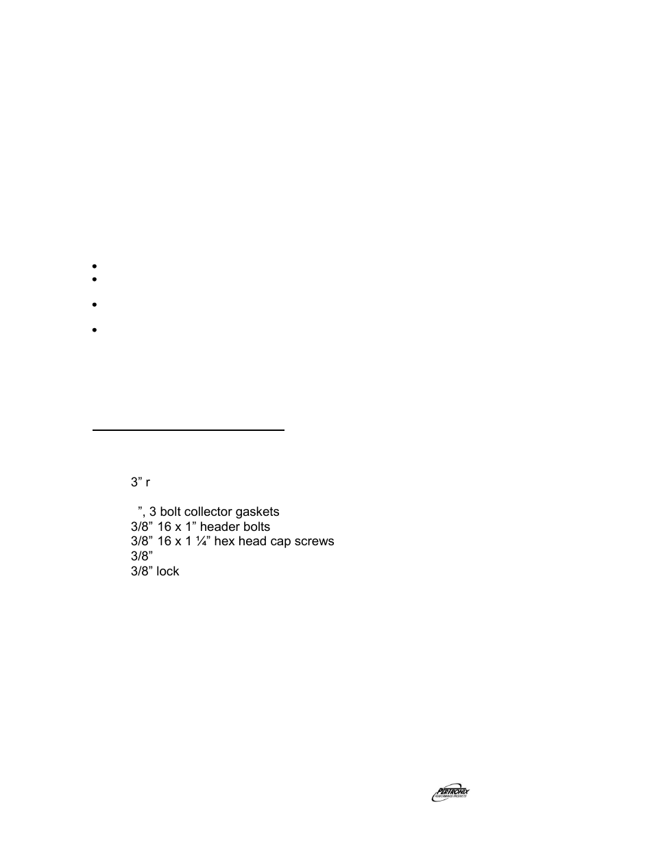 Start the engine, Important check list, Parts list | PerTronix Dougs Headers D304 User Manual | Page 4 / 4