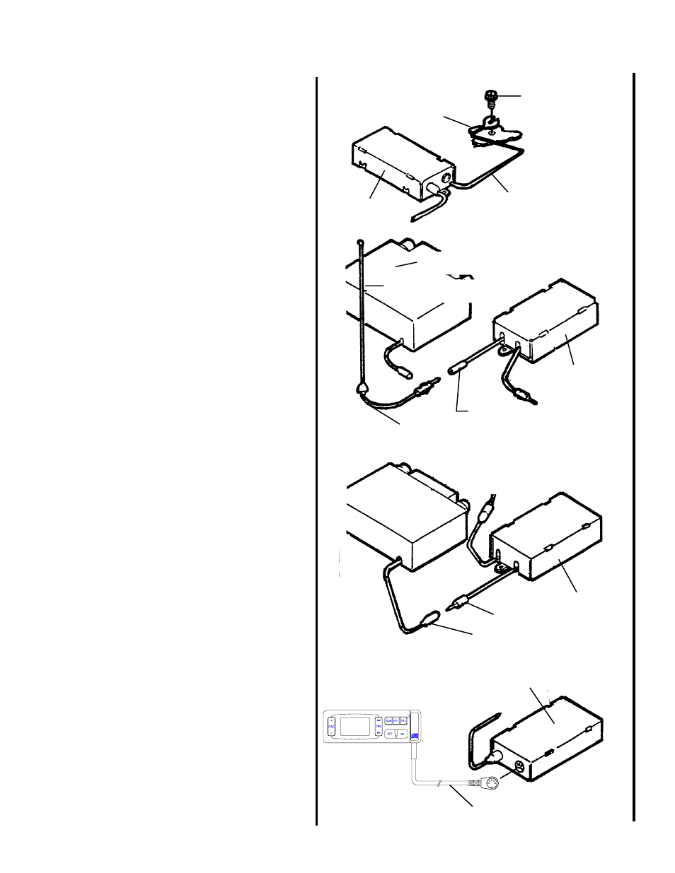 Wiring the fm modulator (con't.), Car antenna input, Radio antenna output | Remote control cable, Black ground wire | Audiovox ACC-56 User Manual | Page 11 / 20