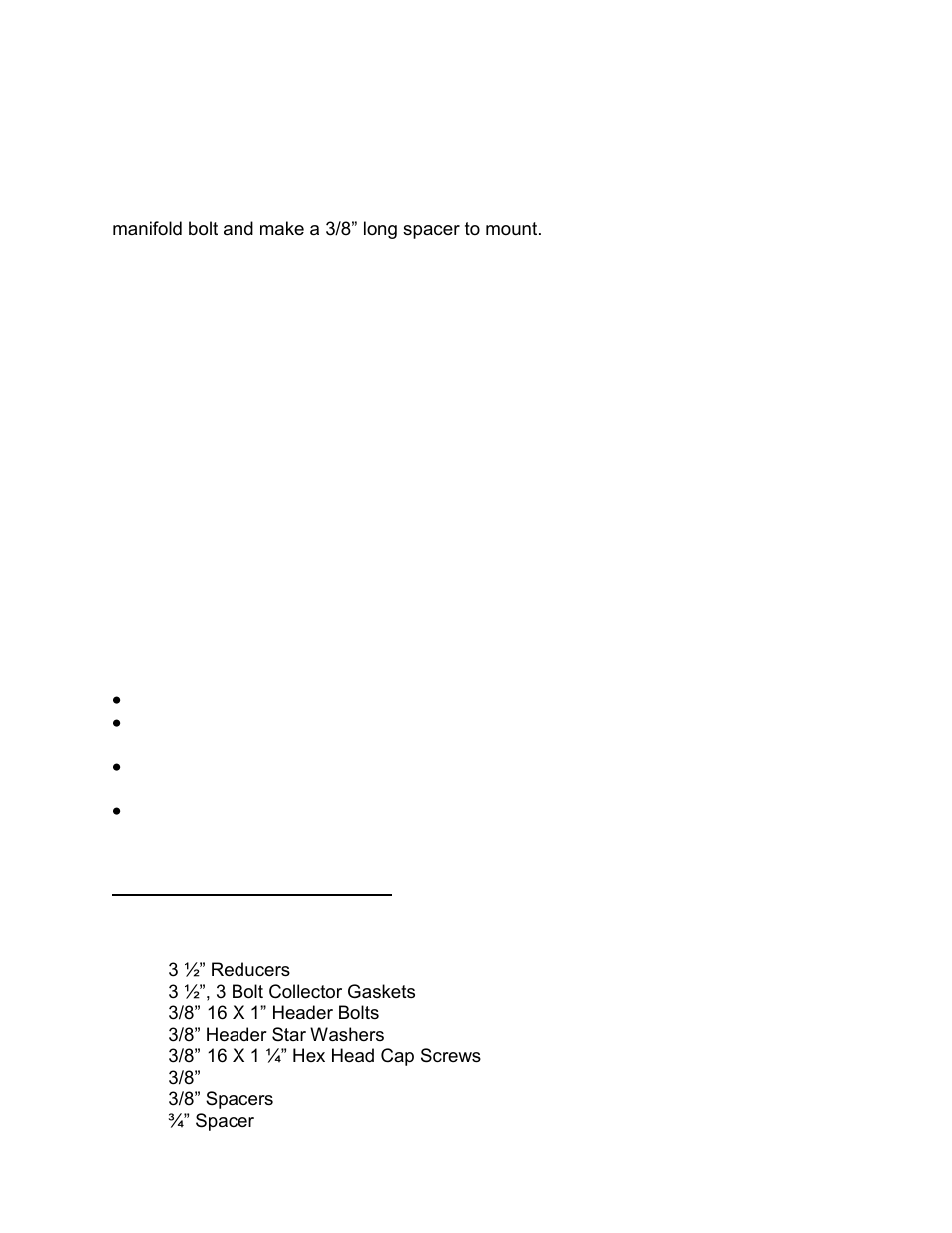 Start the engine, Important check list, Parts list | PerTronix Dougs Headers D316 User Manual | Page 3 / 5