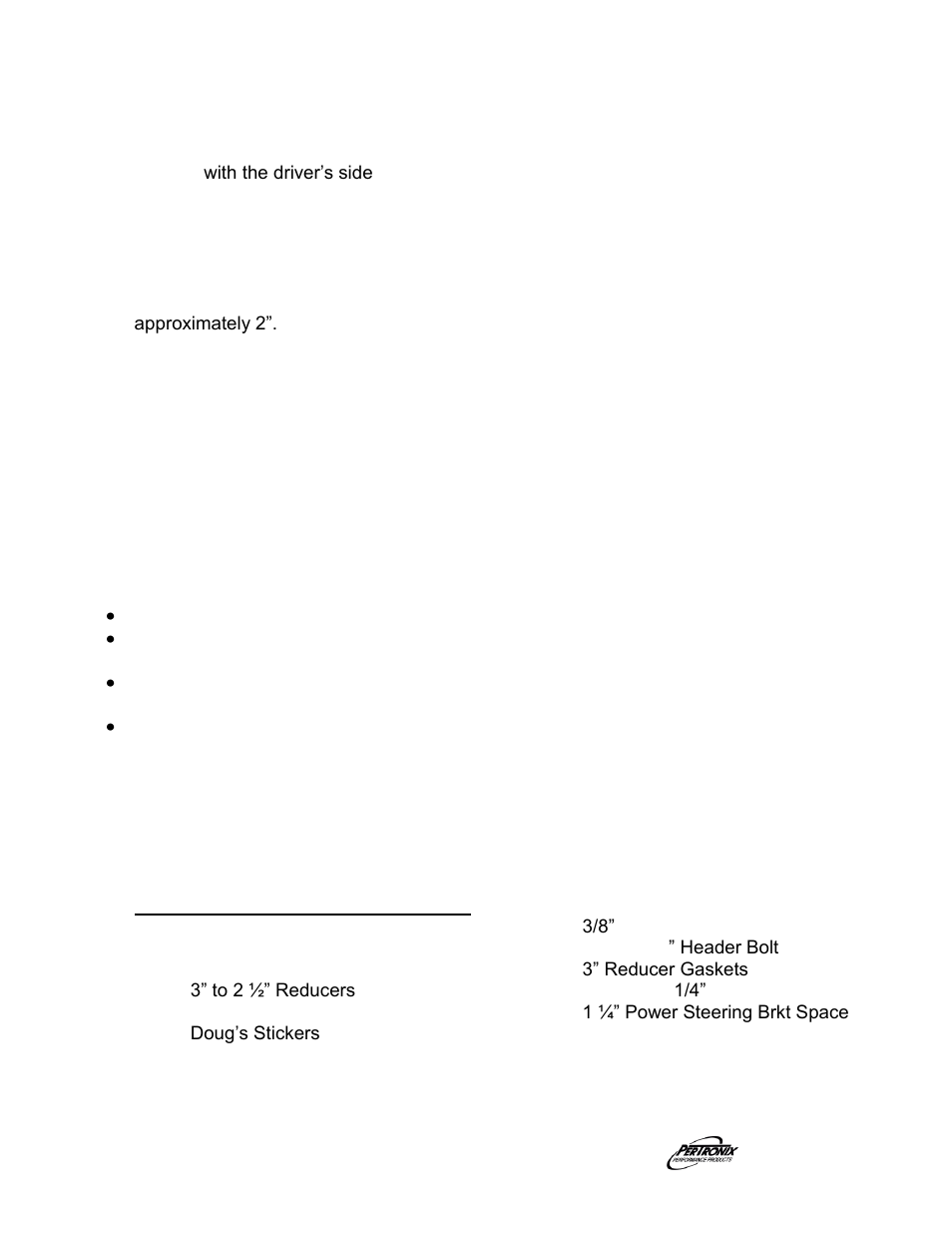 PerTronix Dougs Headers D324 User Manual | Page 2 / 2