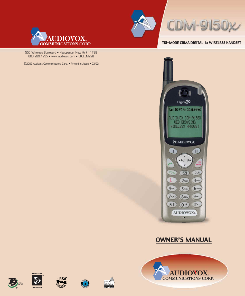 Audiovox CDM-9150X User Manual | 107 pages