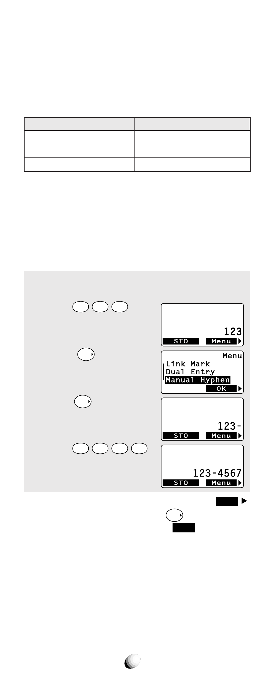 Auto hyphenation, Manual hyphenation, Press | And scroll to “ manual hyphen ”. 3. press, Enter | Audiovox CDM-9150X User Manual | Page 36 / 107