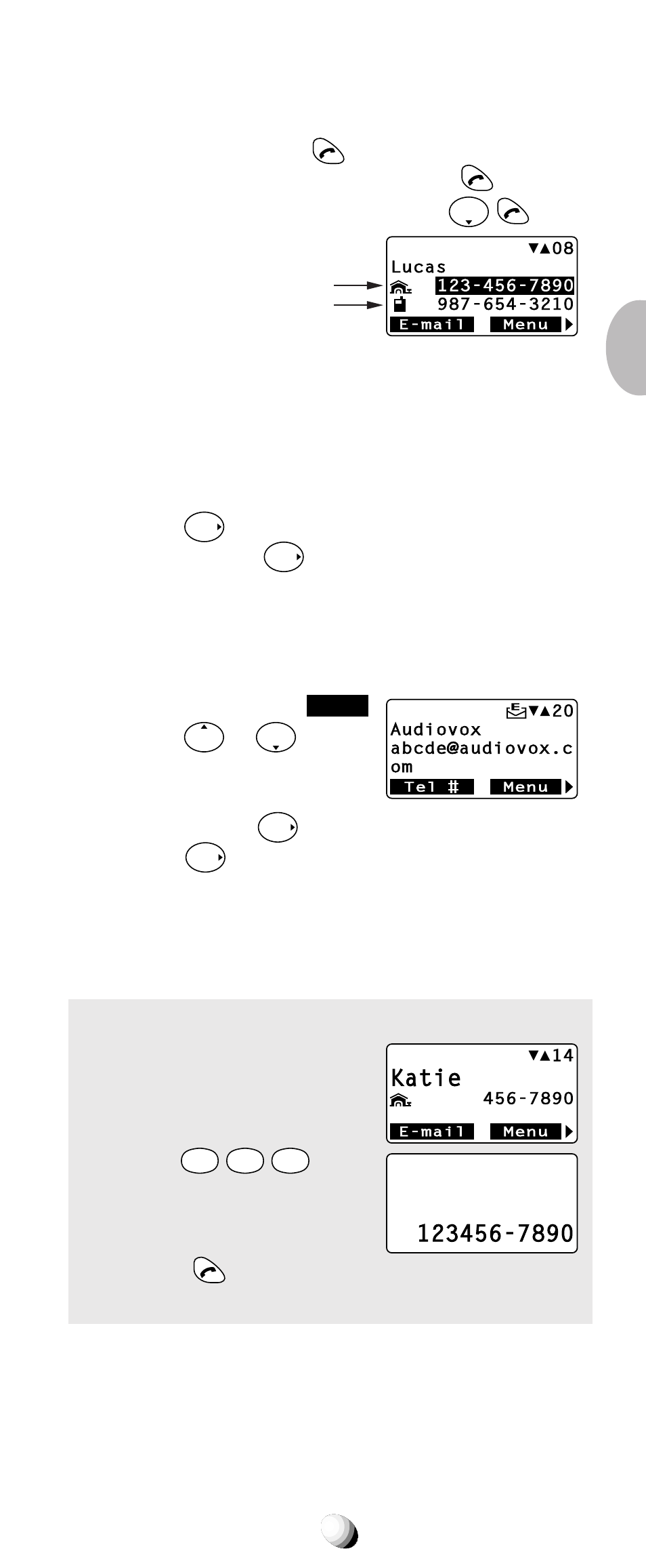 Prepending dialing, Katie | Audiovox CDM-9150X User Manual | Page 45 / 107