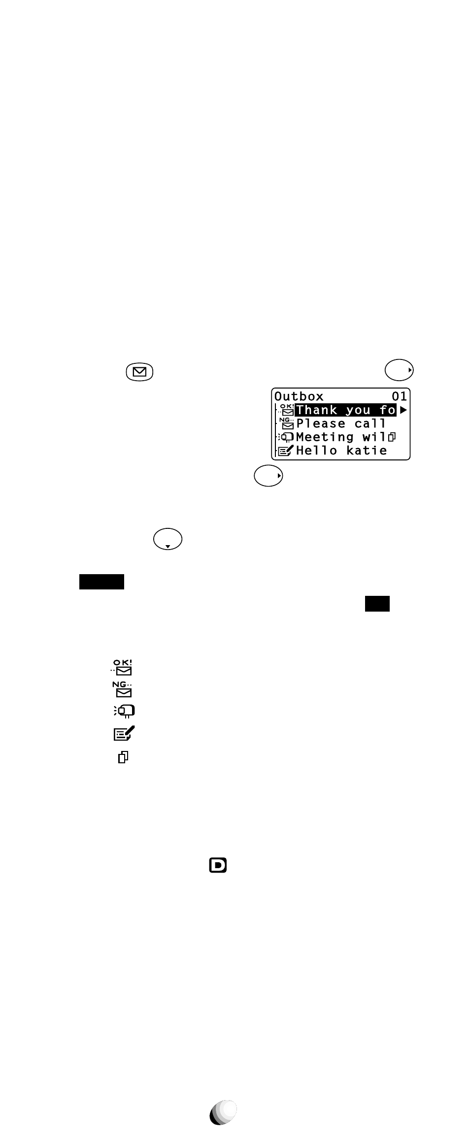 60 send-message menu, Outbox option | Audiovox CDM-9150X User Manual | Page 60 / 107