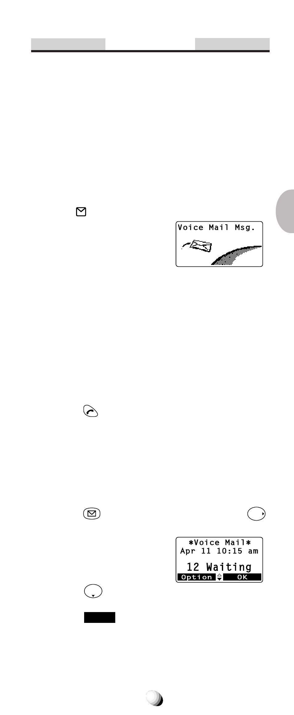 Voice mail, Voice mail notification, Normal voice mail notification | Audiovox CDM-9150X User Manual | Page 61 / 107
