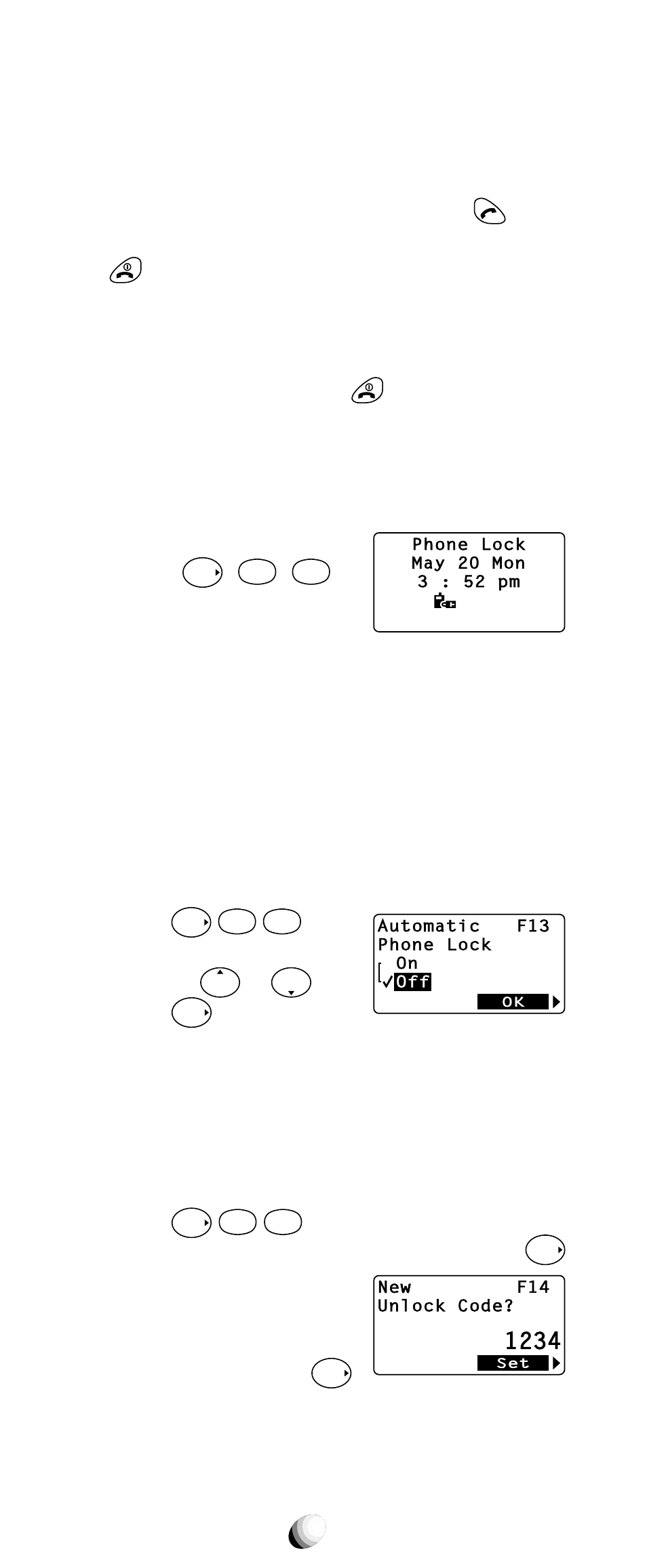 Phone lock (f12), Automatic phone lock (f13) | Audiovox CDM-9150X User Manual | Page 72 / 107