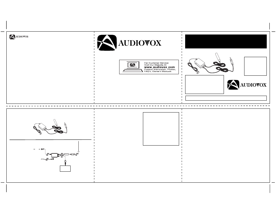 Audiovox XMFM1 XM User Manual | 1 page