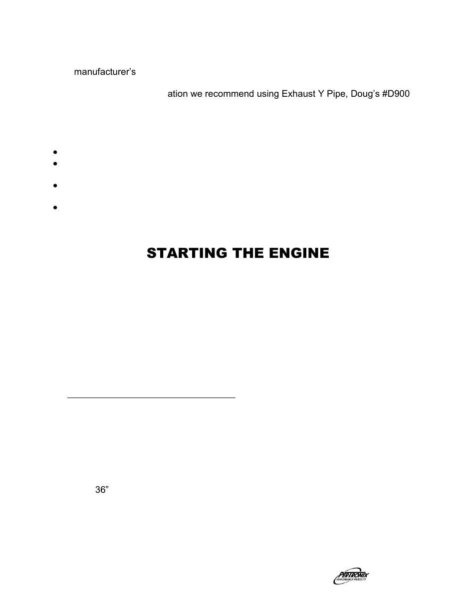 Important check list, Starting the engine, Parts list | PerTronix Dougs Headers D3339 User Manual | Page 3 / 3