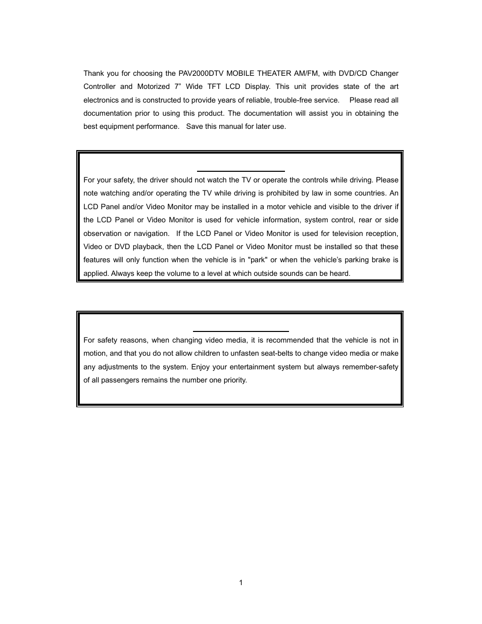 Introduction | Audiovox PAV2000DTV User Manual | Page 2 / 58