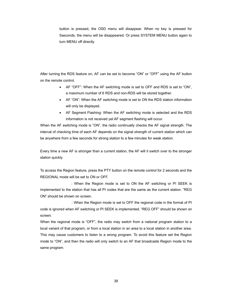 Audiovox PAV2000DTV User Manual | Page 40 / 58