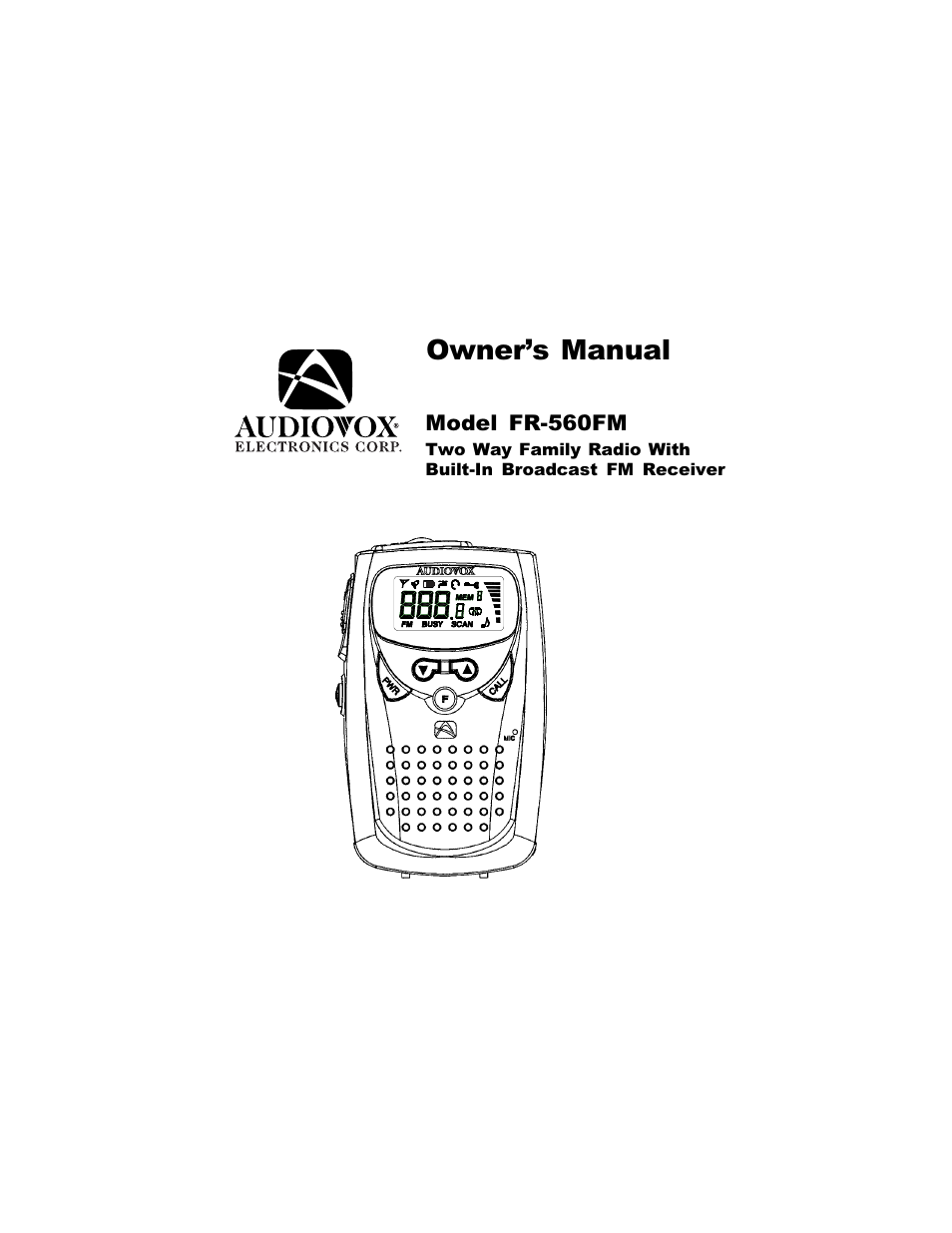 Audiovox FR-560FM User Manual | 17 pages