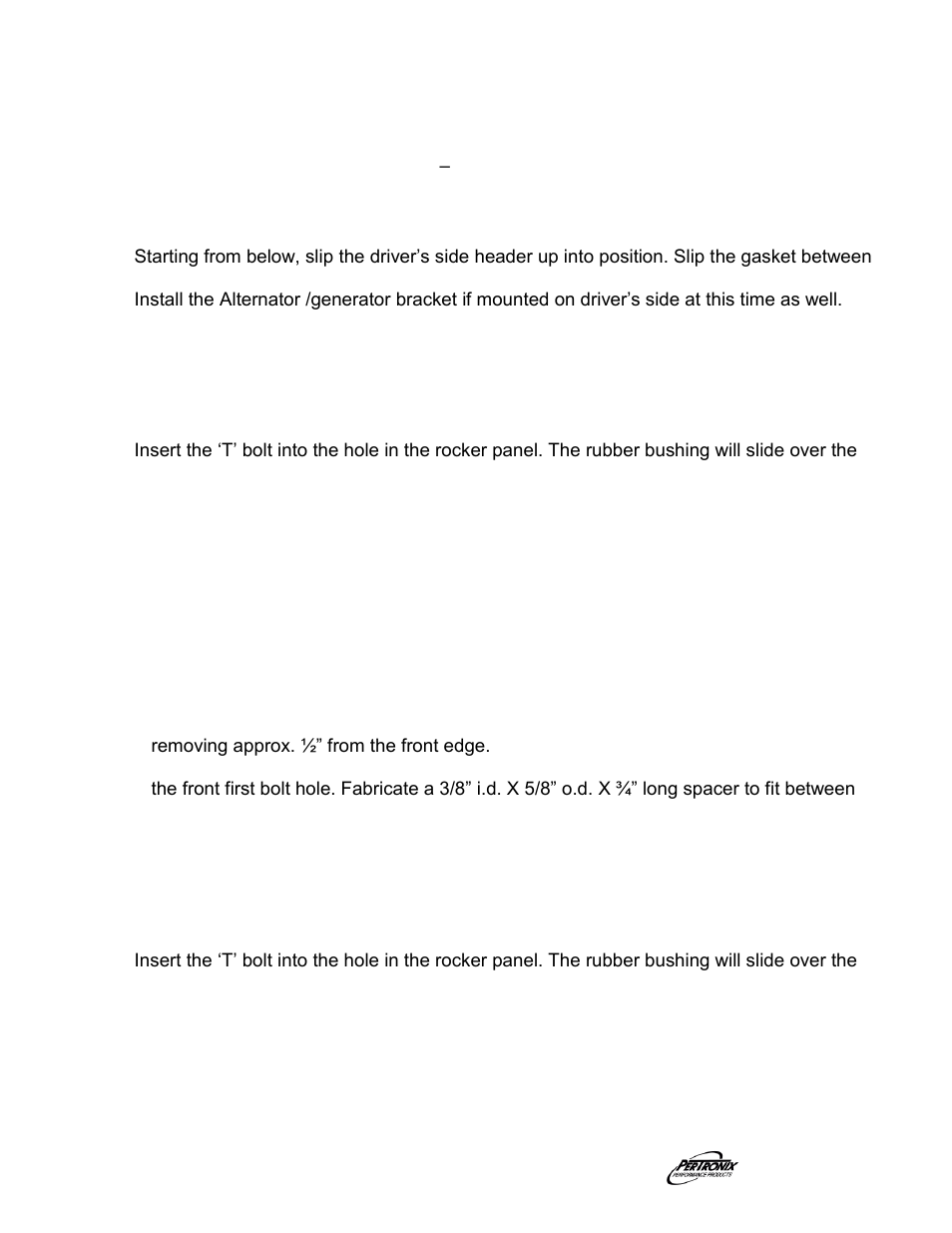 Installation | PerTronix Dougs Headers D380 User Manual | Page 2 / 3