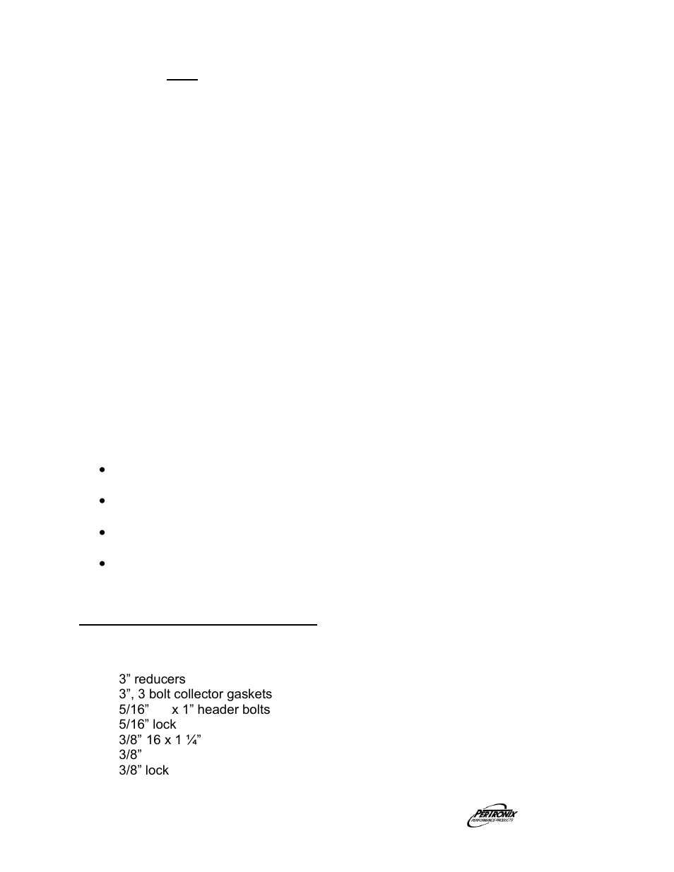 Start the engine, Important check list, Parts list | PerTronix Dougs Headers D453 User Manual | Page 3 / 3