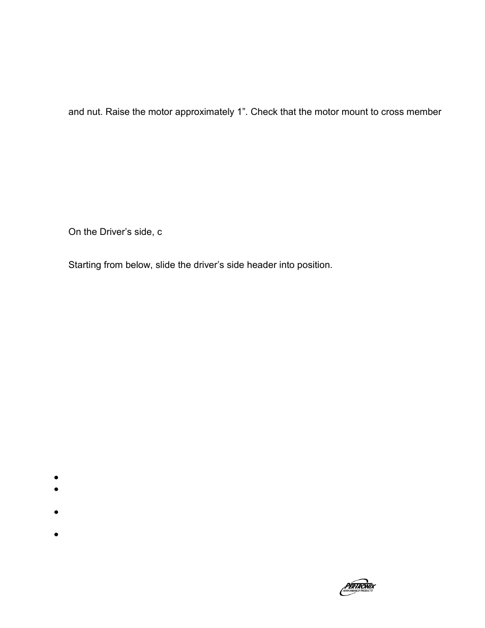 Installation, Important check list | PerTronix Dougs Headers D523 User Manual | Page 2 / 3