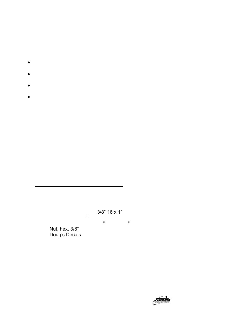 Important check list, Start the engine, Parts list | PerTronix Dougs Headers D625 User Manual | Page 3 / 3