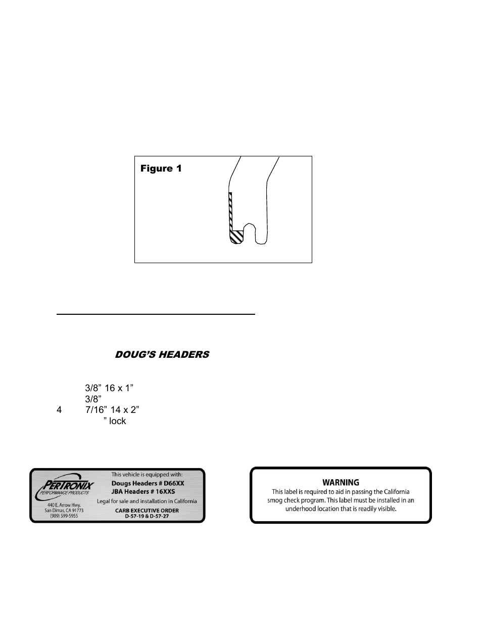 Start the engine, Parts list | PerTronix Dougs Headers D6677 User Manual | Page 3 / 3