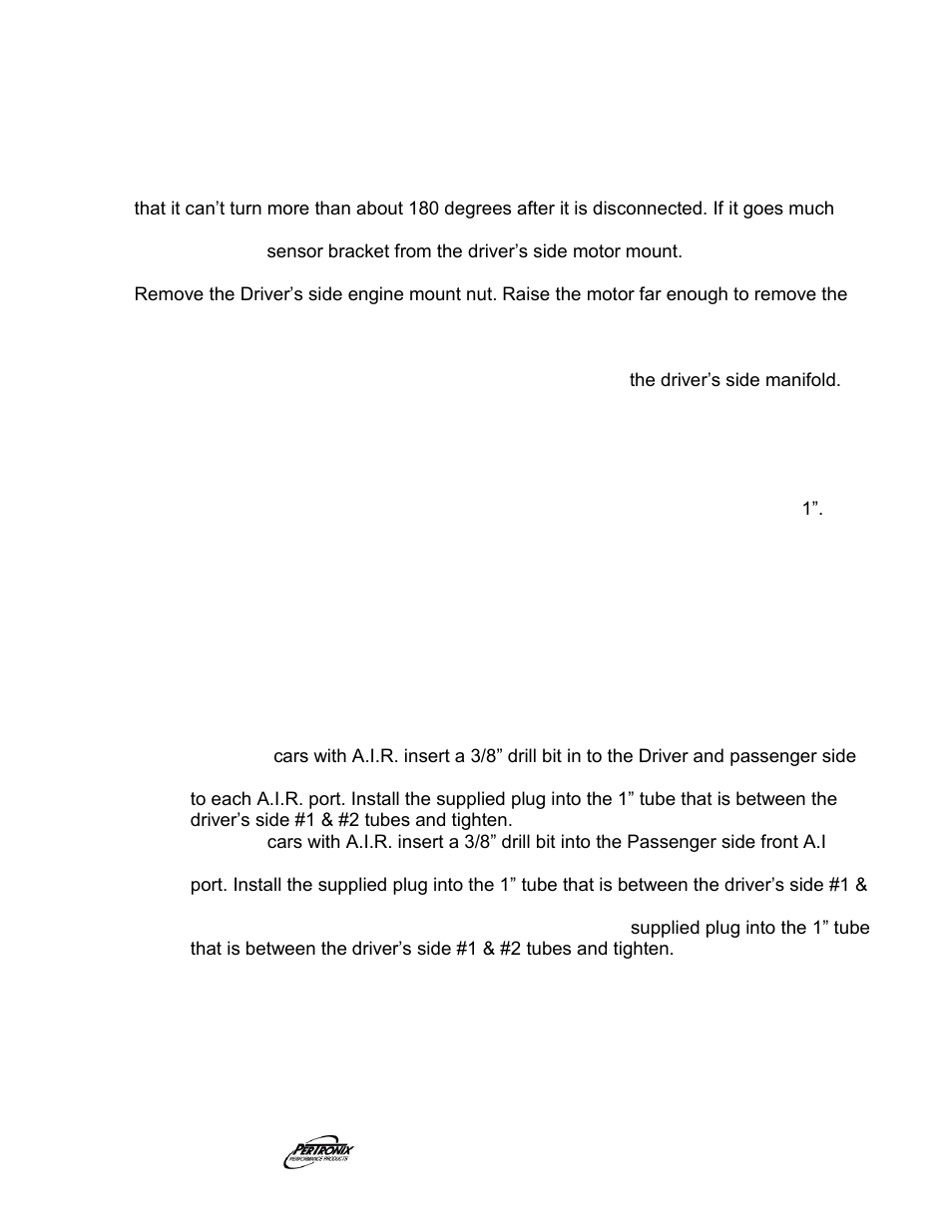 Installation | PerTronix Dougs Headers D6681 User Manual | Page 2 / 4