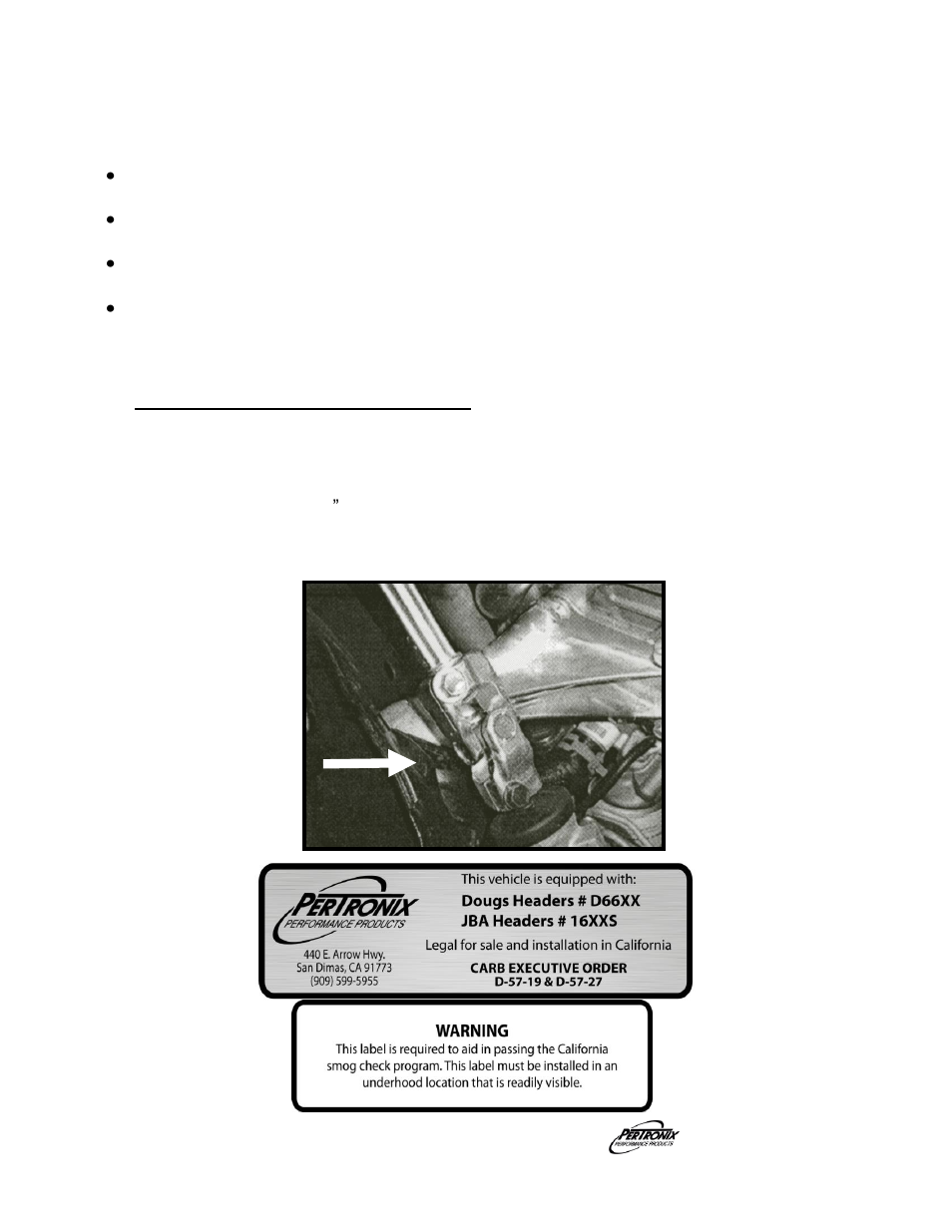 Important check list, Parts list | PerTronix Dougs Headers D6682 User Manual | Page 3 / 3