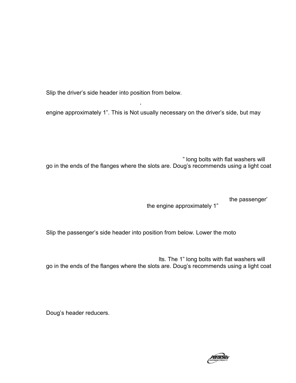 Important check list | PerTronix Dougs Headers D741 User Manual | Page 2 / 4