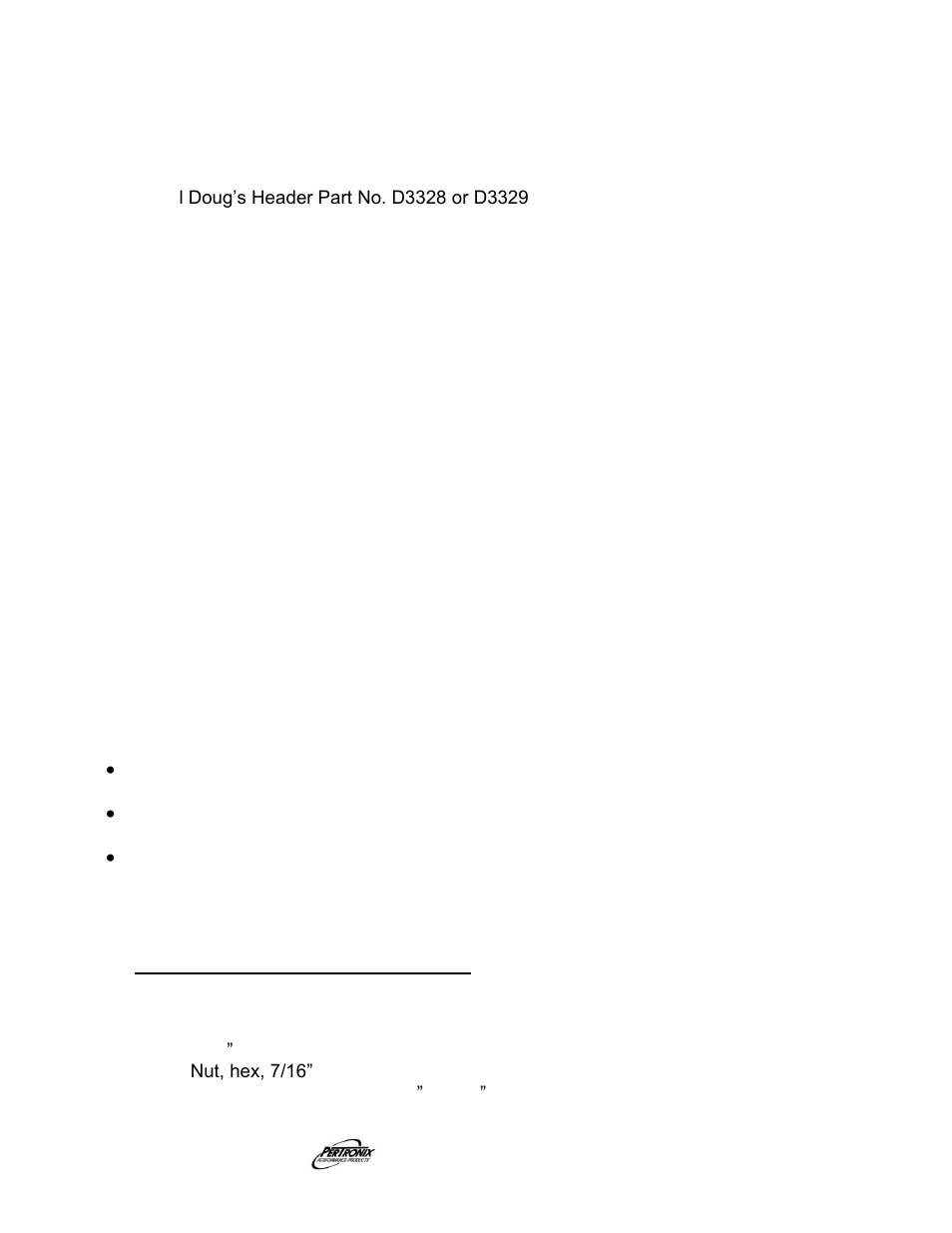 Assembly, Start the engine, Important check list | Parts list | PerTronix Dougs Headers D900 User Manual | Page 2 / 2