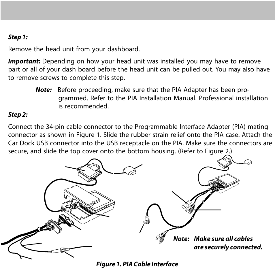 Installation | Audiovox Interface Cable User Manual | Page 2 / 8