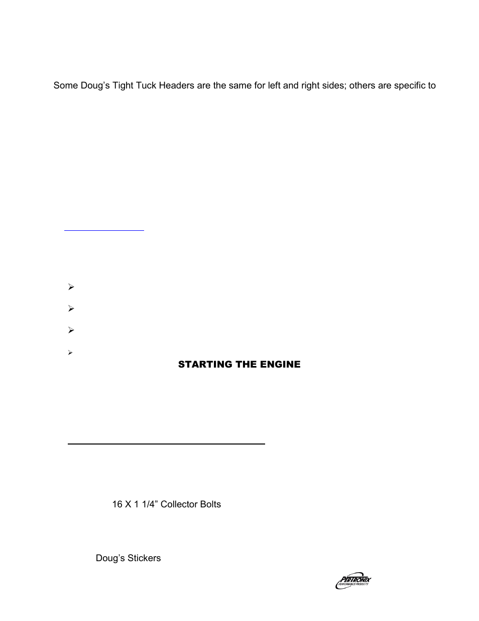 PerTronix Dougs Tight Tuck Headers User Manual | Page 2 / 2