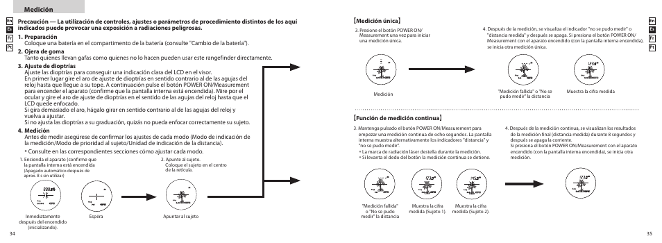 Medición, Medición única】 【función de medición continua | Nikon PROSTAFF User Manual | Page 18 / 41