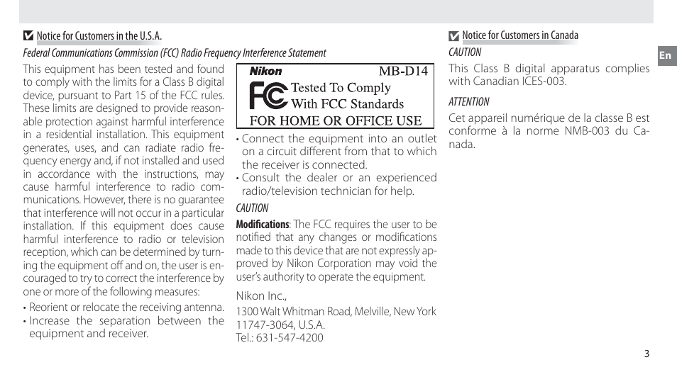 Nikon MB-D14 User Manual | Page 19 / 156