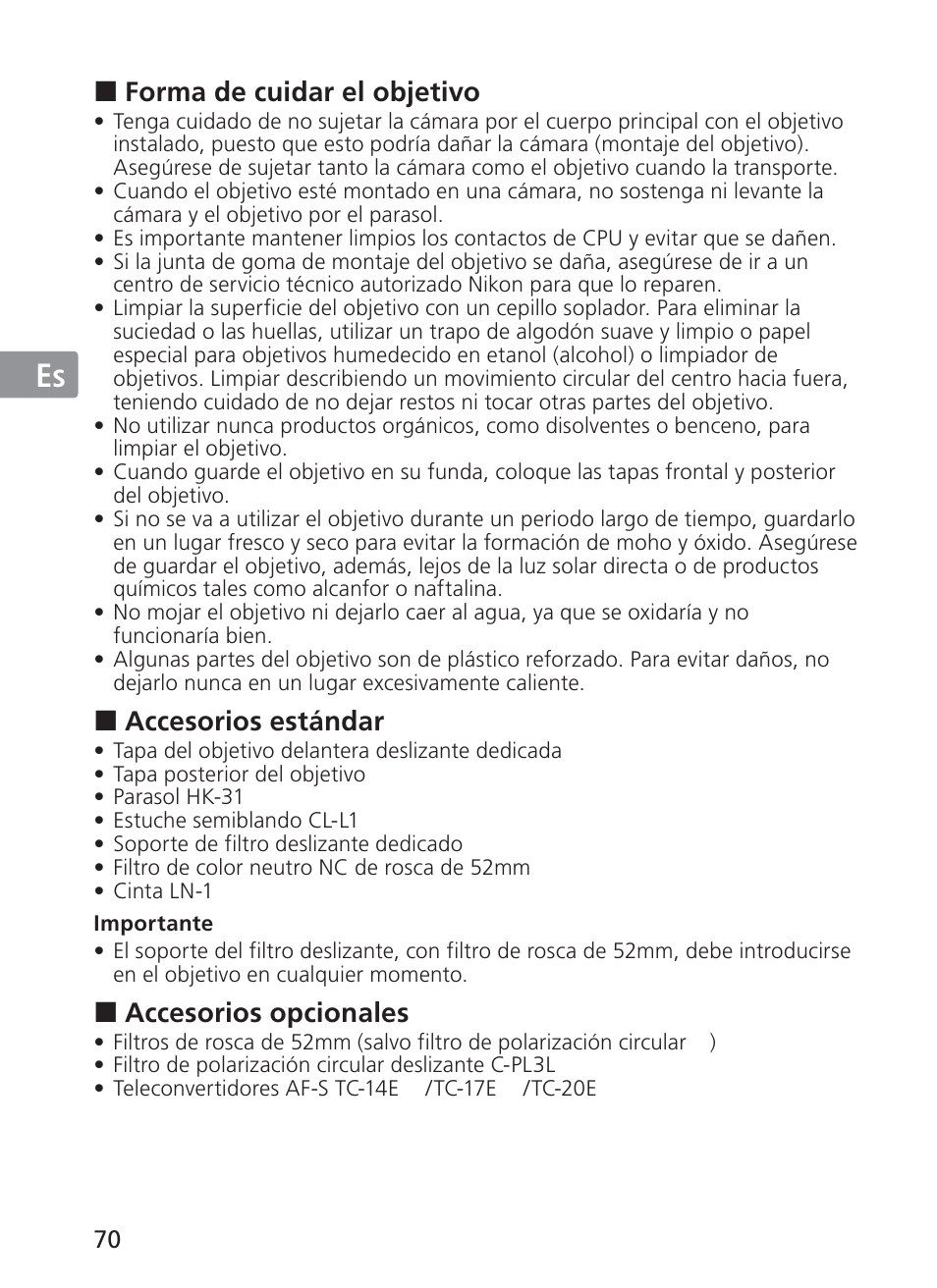 Jp en de fr es se ru nl it ck ch kr | Nikon 200mm-f-2G-ED-AF-S-VR-II-Nikkor User Manual | Page 70 / 228