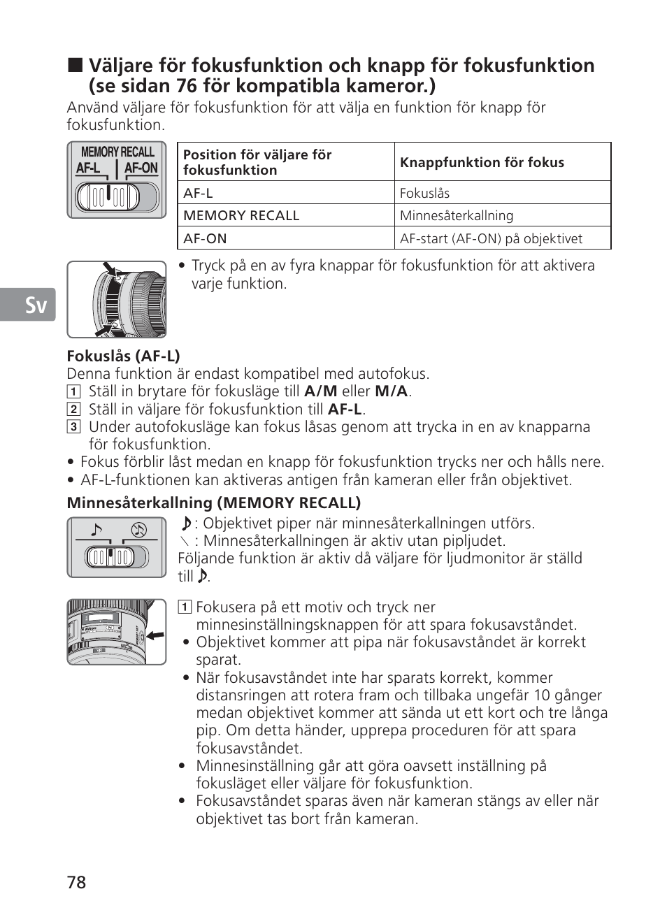 Jp en de fr es sv ru nl it ck ch kr | Nikon 200mm-f-2G-ED-AF-S-VR-II-Nikkor User Manual | Page 78 / 228