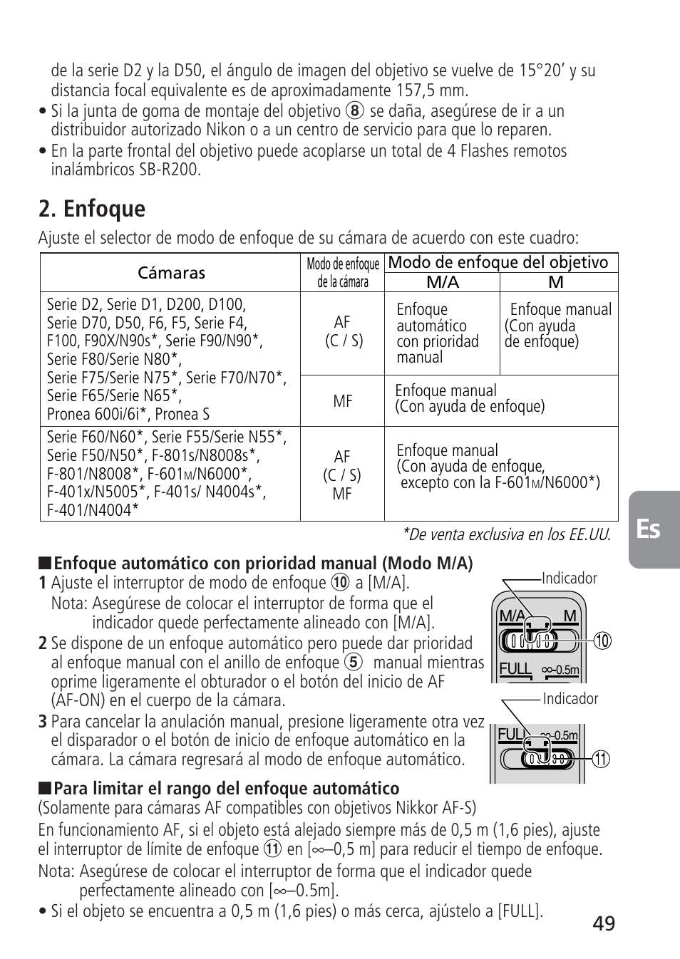 Enfoque | Nikon 105mm-f-28G-IF-ED-AF-S-VR-Micro-Nikkor User Manual | Page 49 / 88