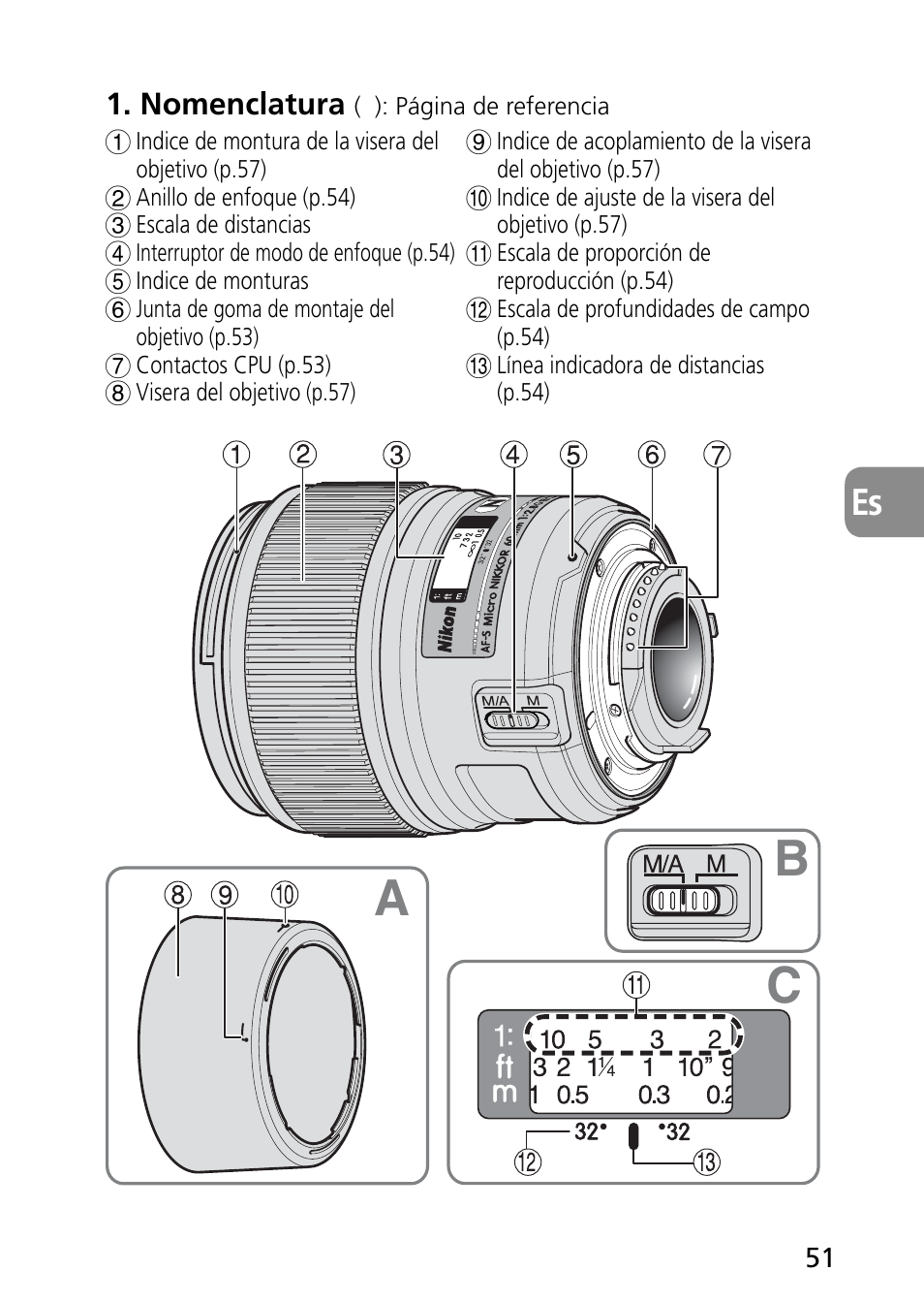 Ab c | Nikon 60mm-f-28G-AF-S-Micro-Nikkor User Manual | Page 51 / 154